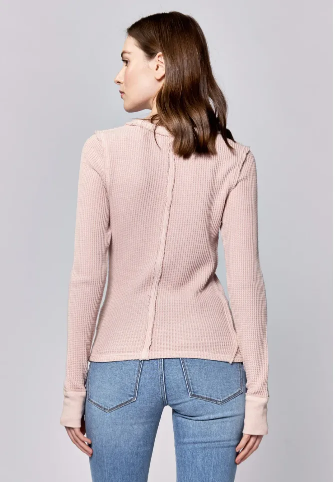 ANIA THERMAL LONG SLEEVE FITTED TOP SEPIA ROSE
