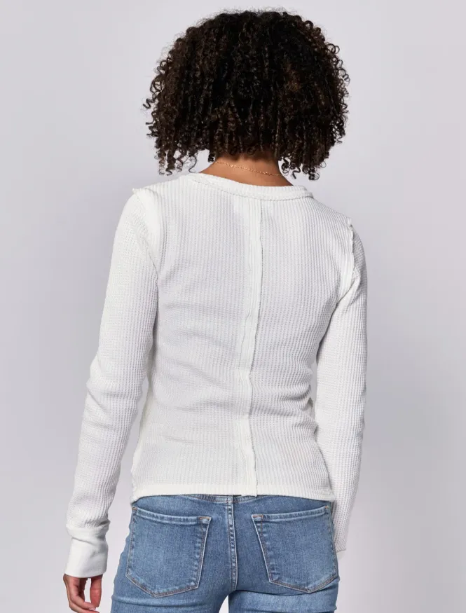 ANIA THERMAL LONG SLEEVE FITTED TOP WHITE