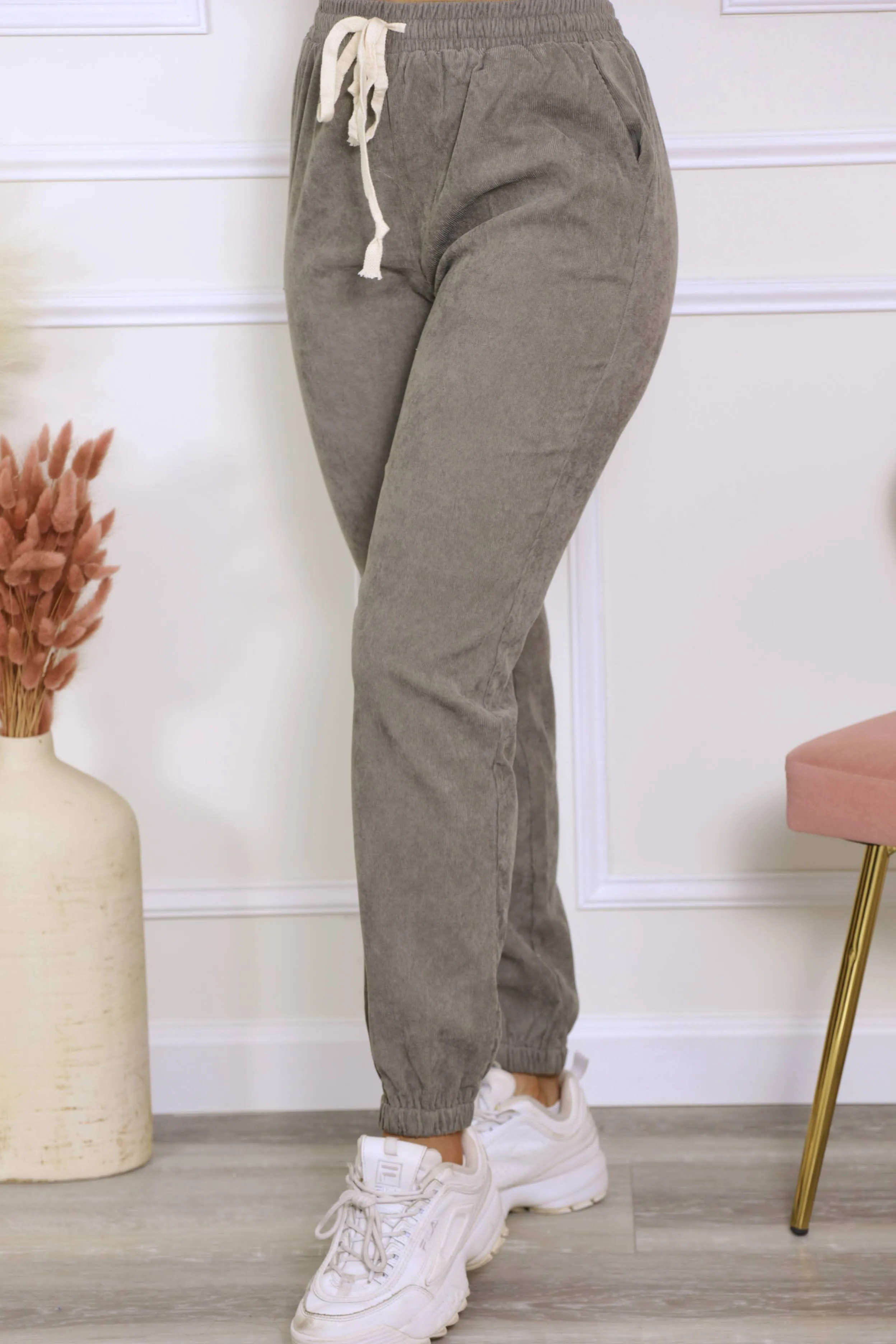 Be There Soon Corduroy Drawstring Joggers
