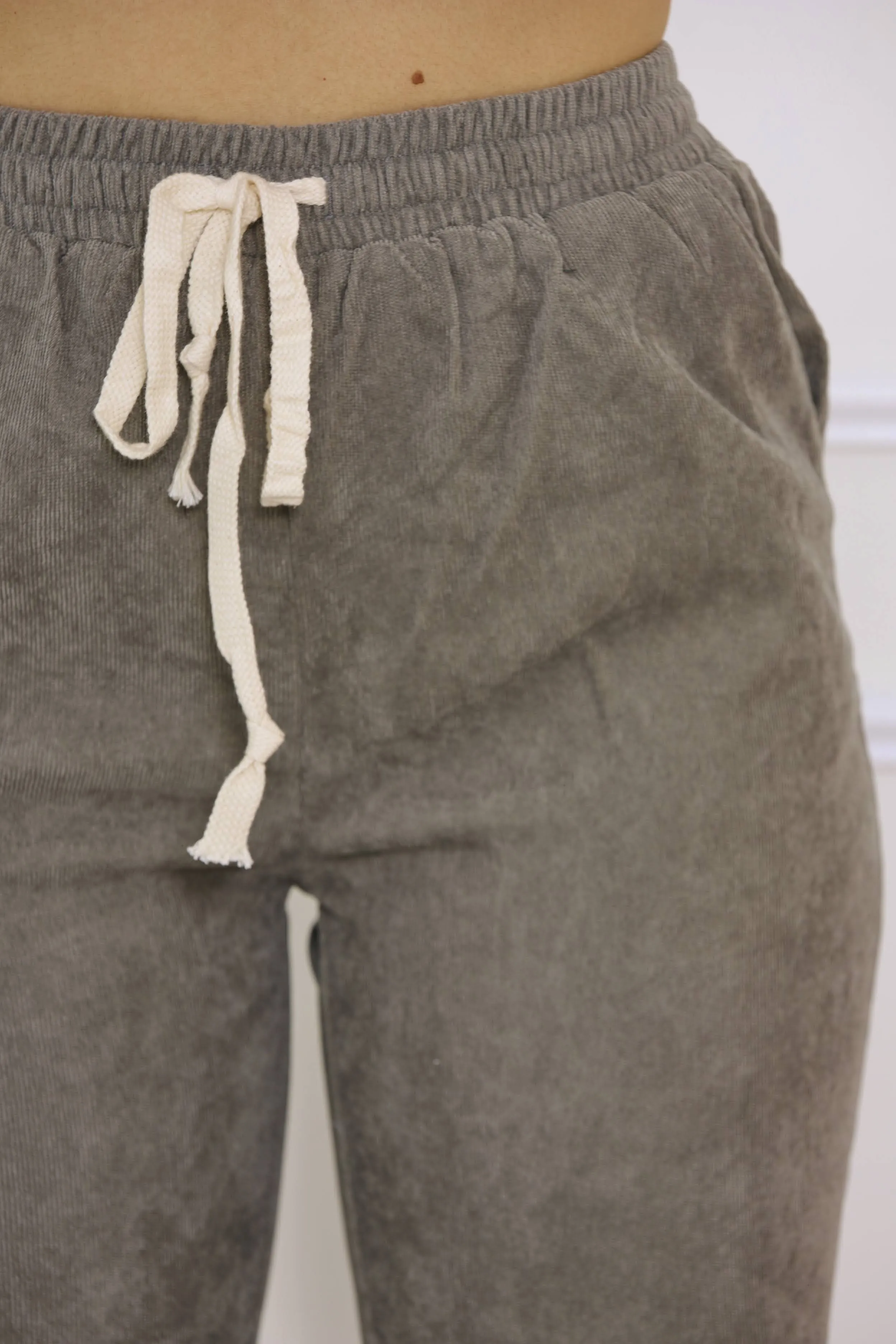 Be There Soon Corduroy Drawstring Joggers