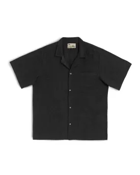 Black Linen Camp Shirt