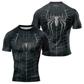 Black Spider's Web Trap Men's Short Sleeve Rash Guard