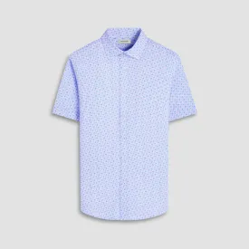 Bugatchi - Men’s OoohCotton® Short-Sleeve Shirt – Blue Micro Floral Print