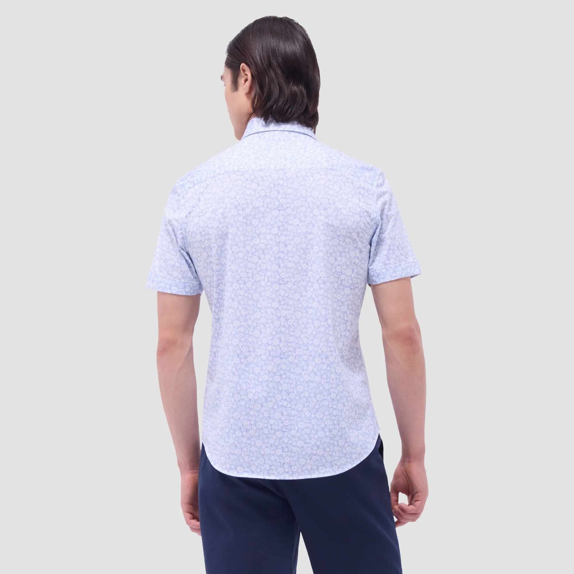 Bugatchi - Miles OoohCotton® Short-Sleeve Shirt – Classic Blue Floral