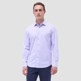 Bugatchi -  OoohCotton® Long-Sleeve Shirt – Lavender Geo Print