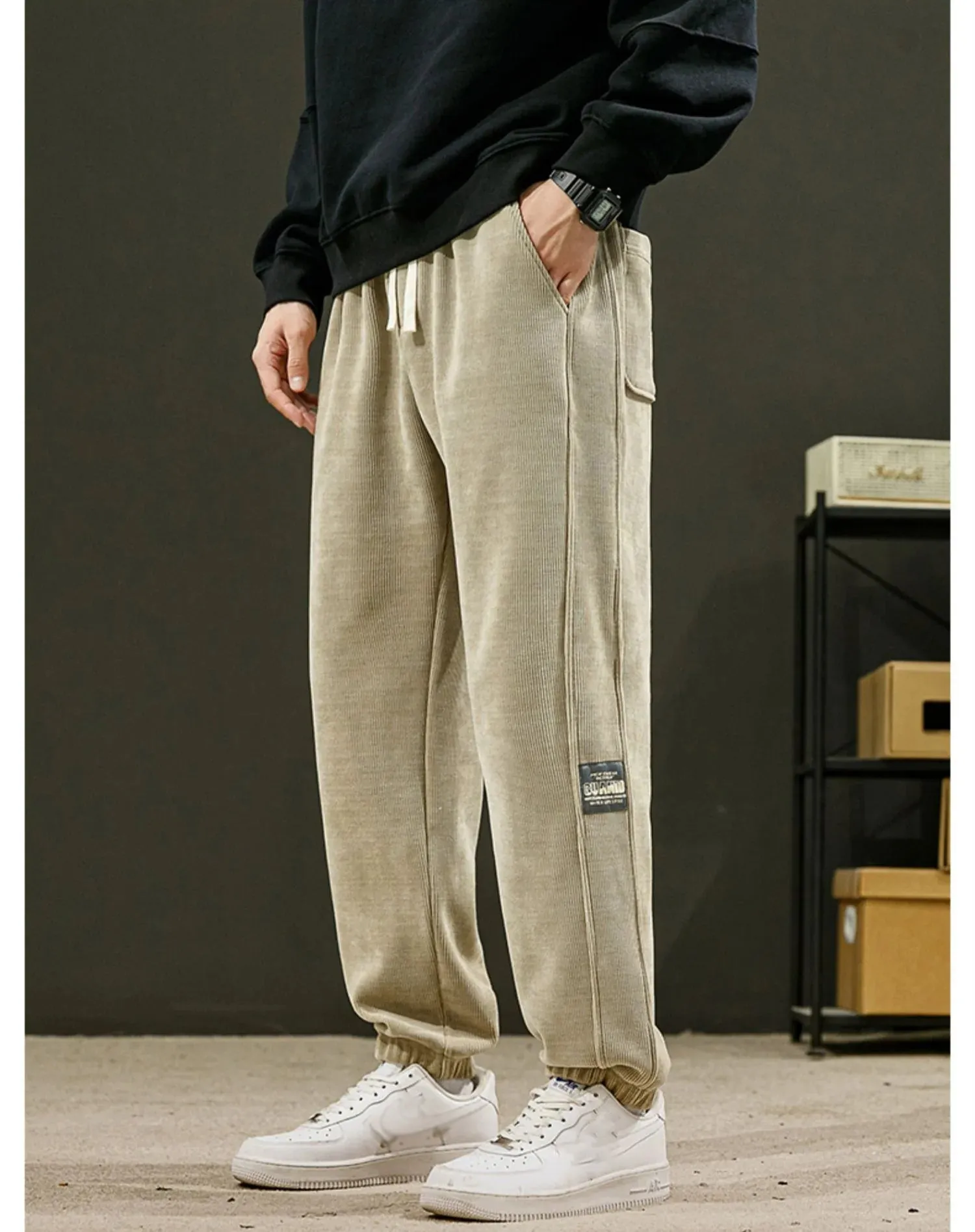 Corduroy stof unisex casual zachte broek