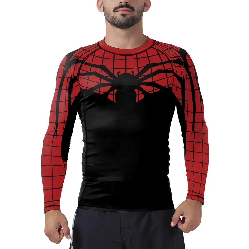 Crawling Spider Web Men's Long Sleeve Rash Guard
