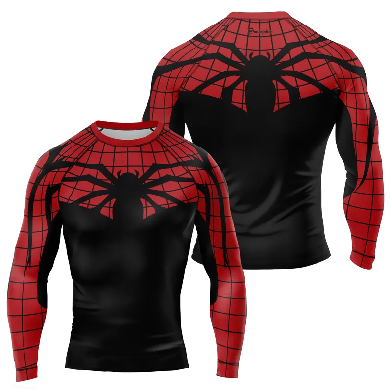 Crawling Spider Web Men's Long Sleeve Rash Guard