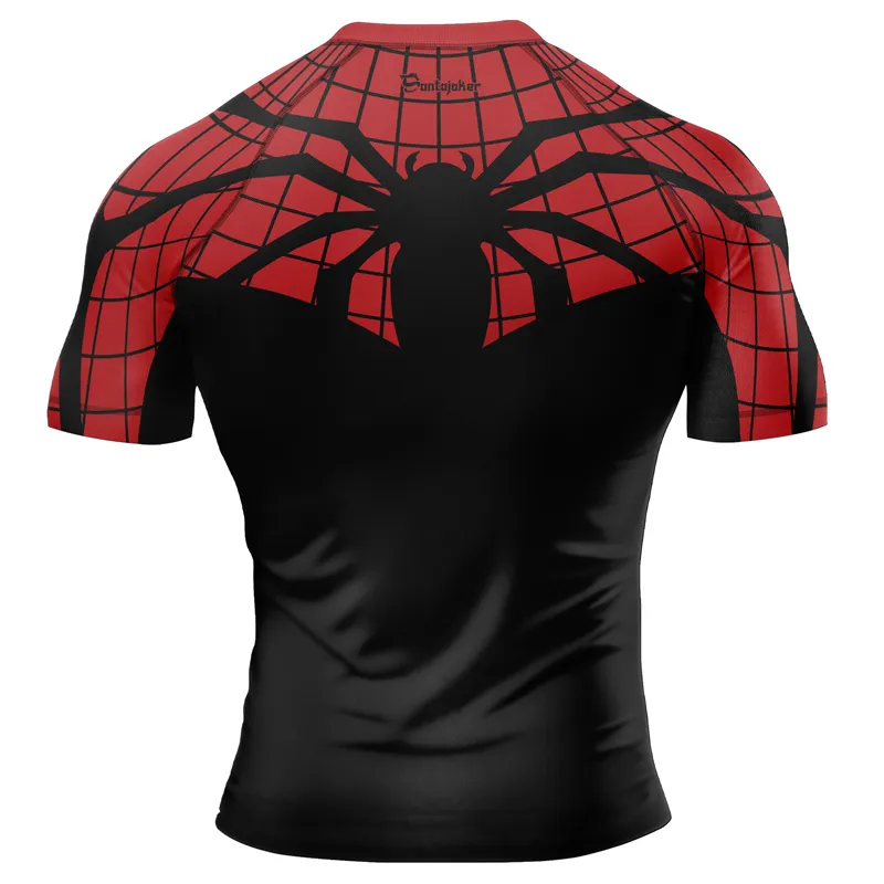 Crawling Spider Web Men's Short Sleeve Rash Guard