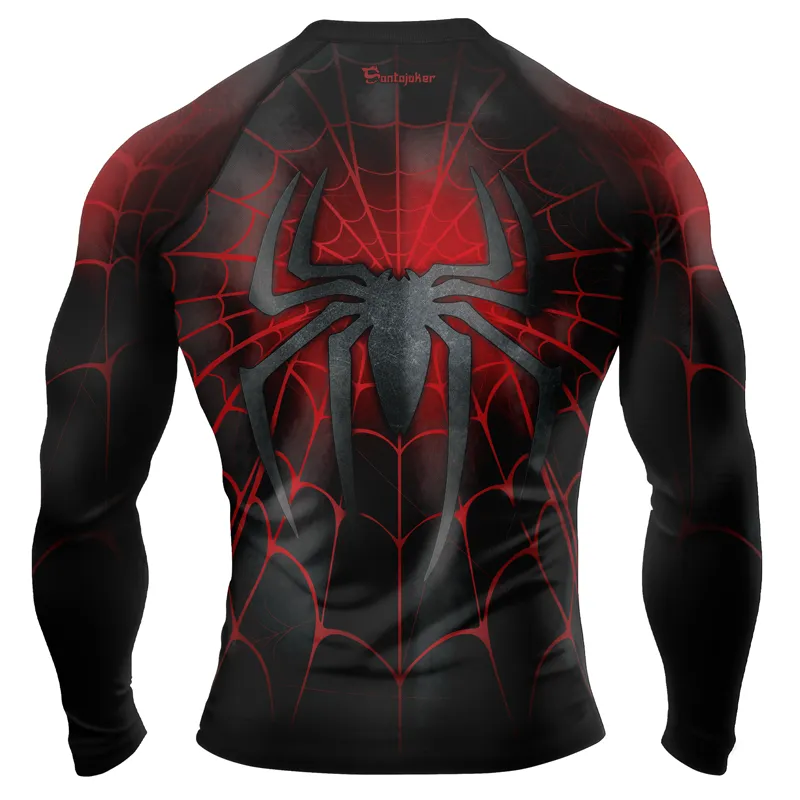 Dark Grey Spider Men's Long Sleeve Rash Guard