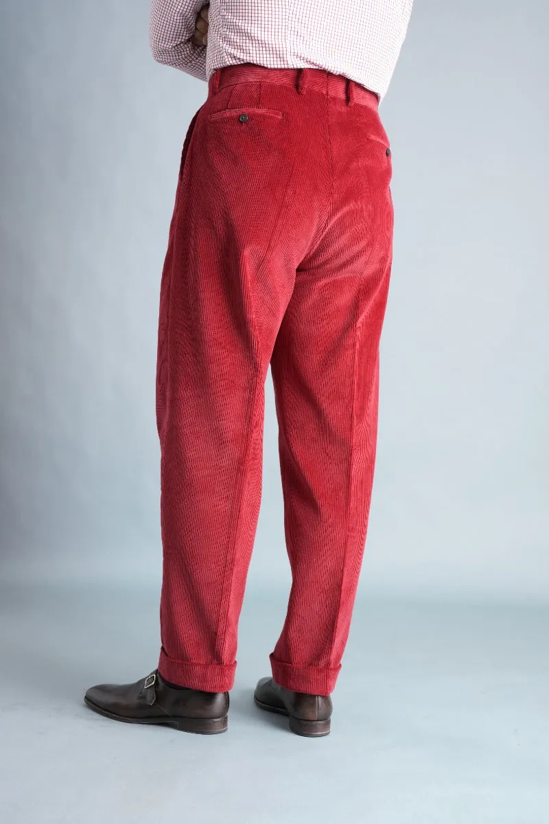 Garnet Red Stancliffe Corduroy Trousers