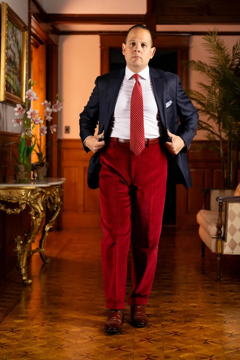Garnet Red Stancliffe Corduroy Trousers