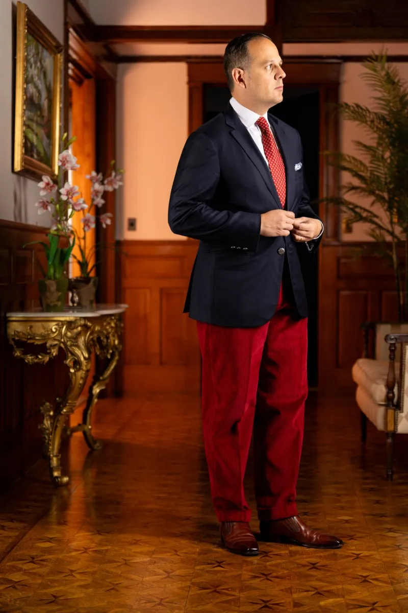 Garnet Red Stancliffe Corduroy Trousers