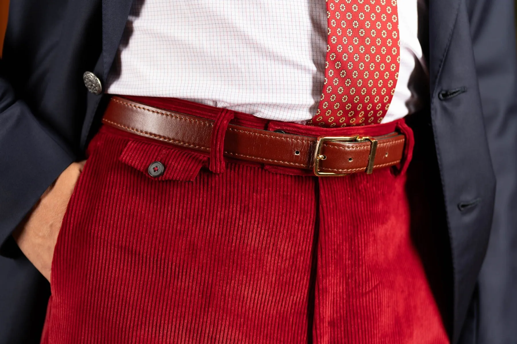Garnet Red Stancliffe Corduroy Trousers