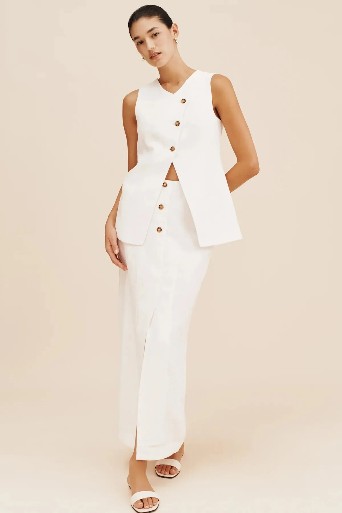Gigi Column Skirt Ivory