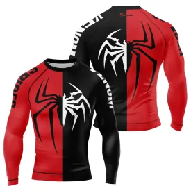 Half Spider Half Venom Men's Long Sleeve Rash Guard