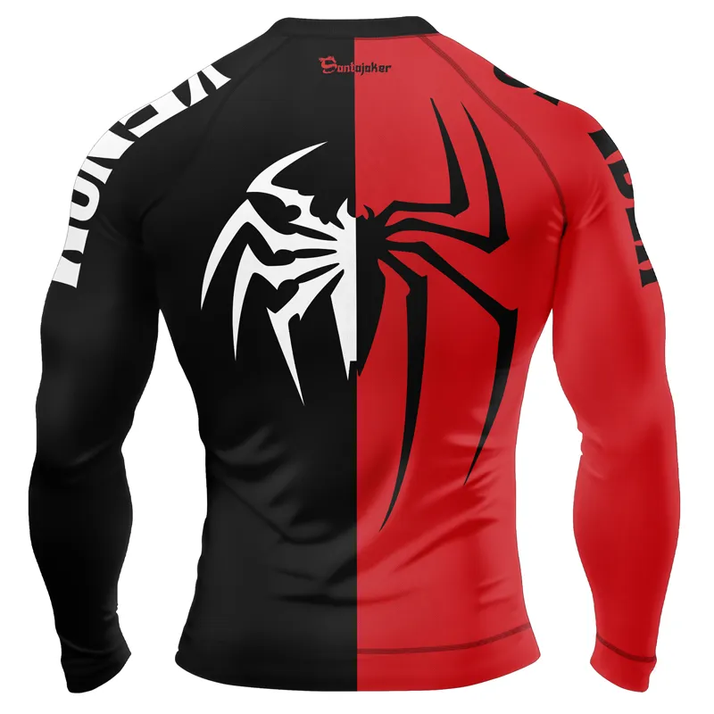 Half Spider Half Venom Men's Long Sleeve Rash Guard