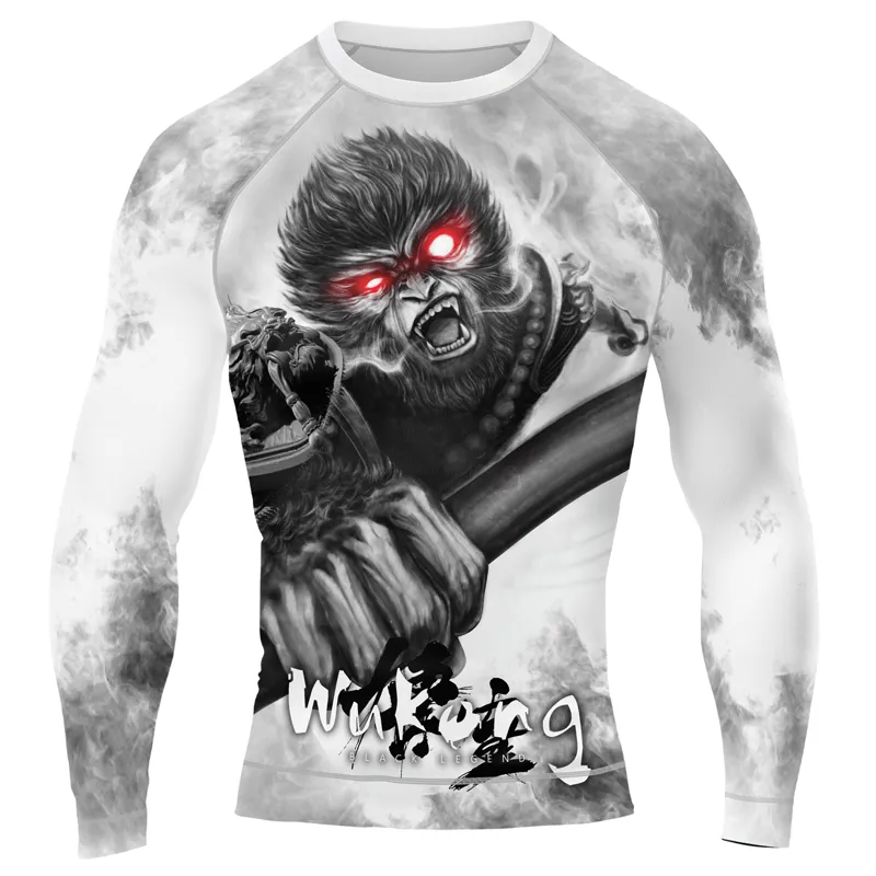 Inferno Gaze Monkey King Men's Long Sleeve Rash Guard