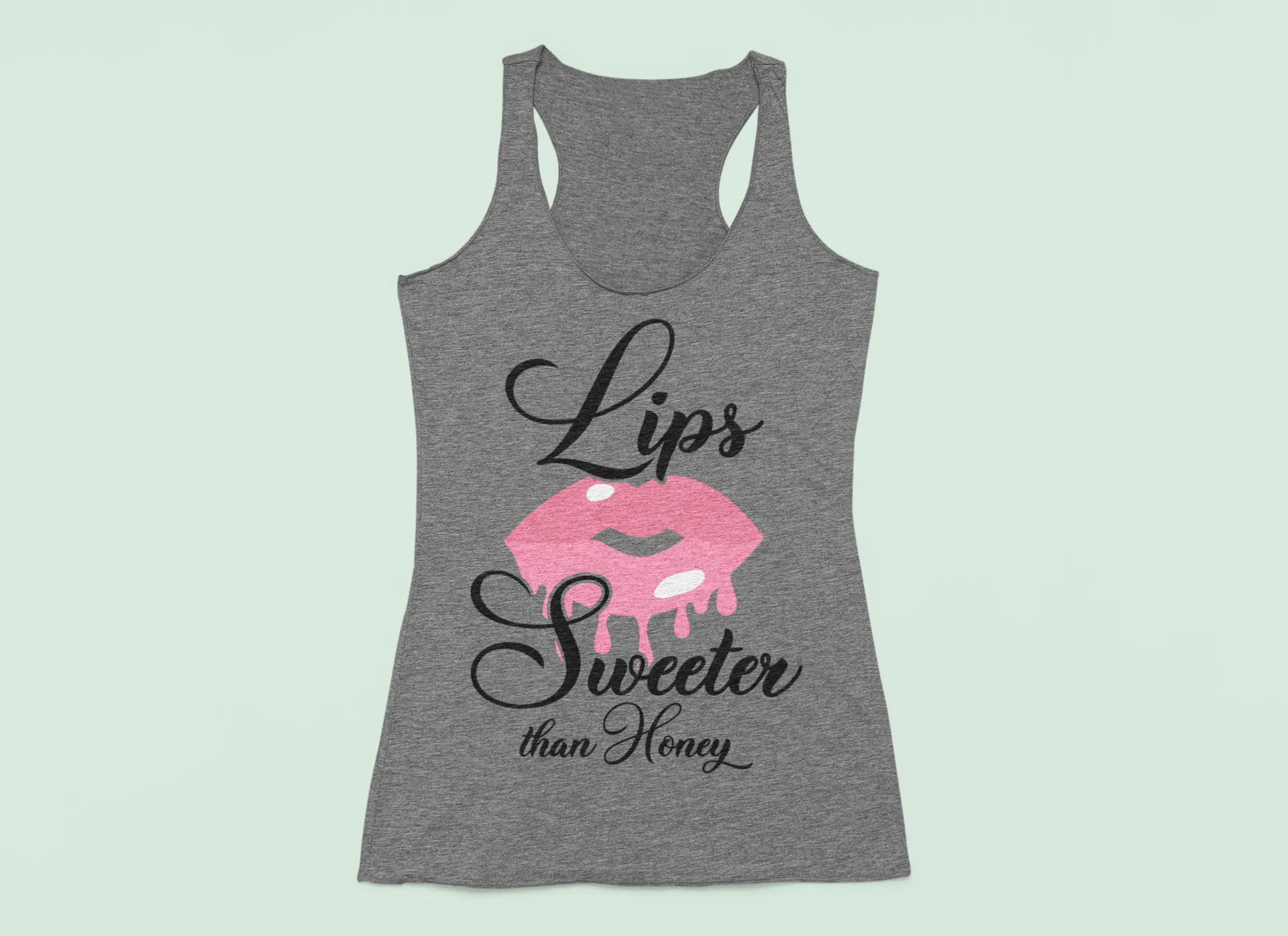 Lips Sweeter Than Honey – Trendy Graphic Tank Top