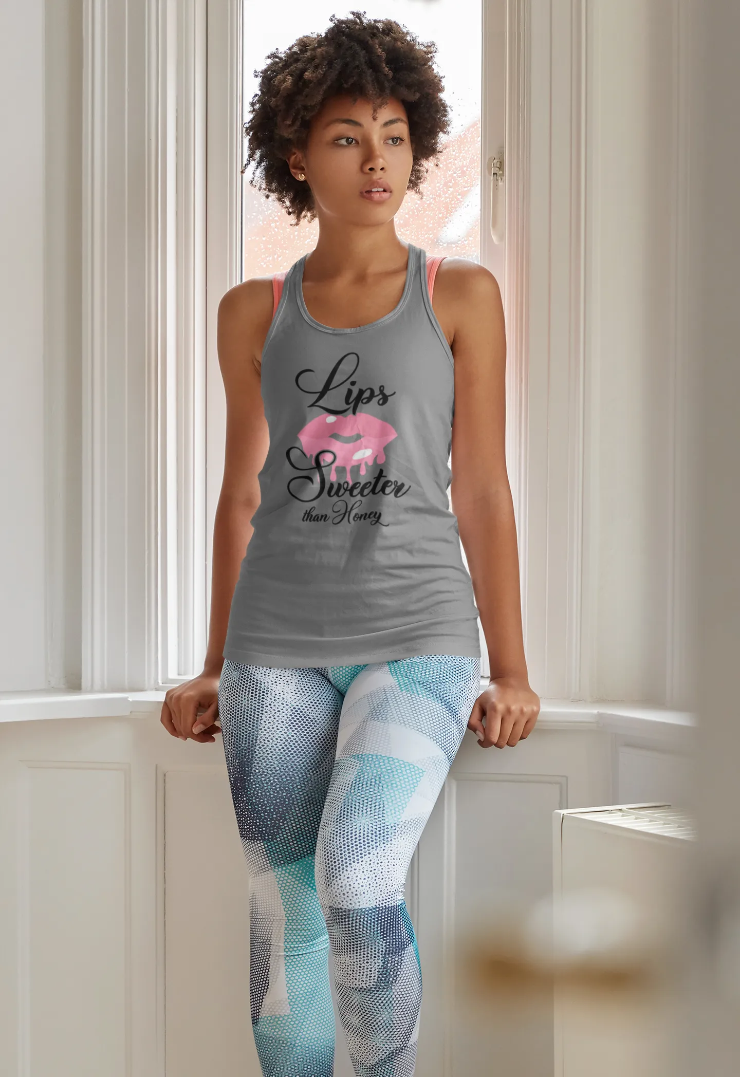 Lips Sweeter Than Honey – Trendy Graphic Tank Top