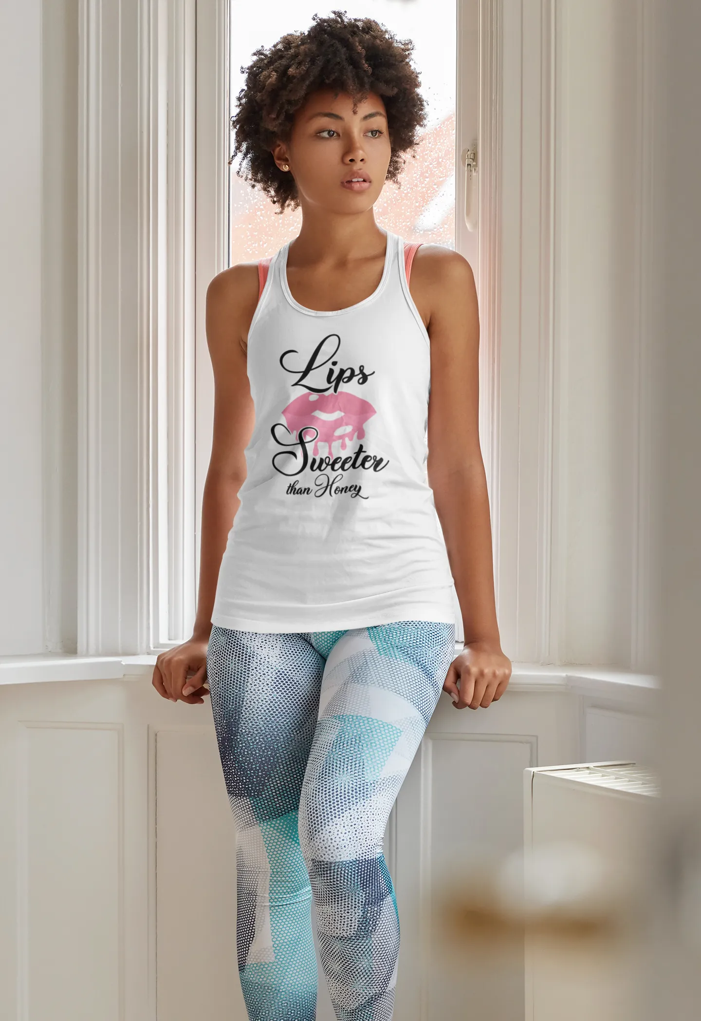 Lips Sweeter Than Honey – Trendy Graphic Tank Top