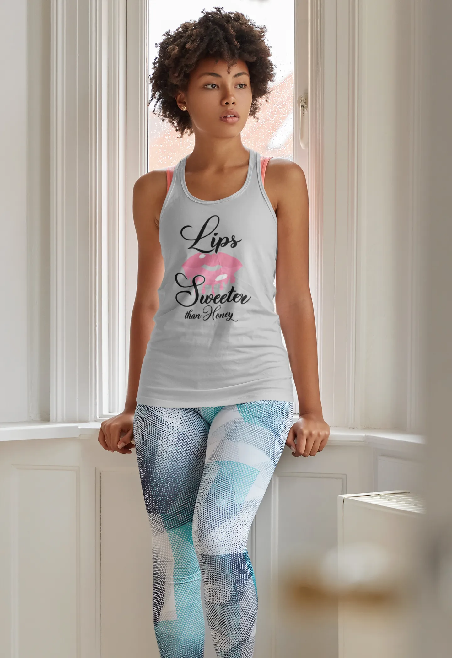 Lips Sweeter Than Honey – Trendy Graphic Tank Top
