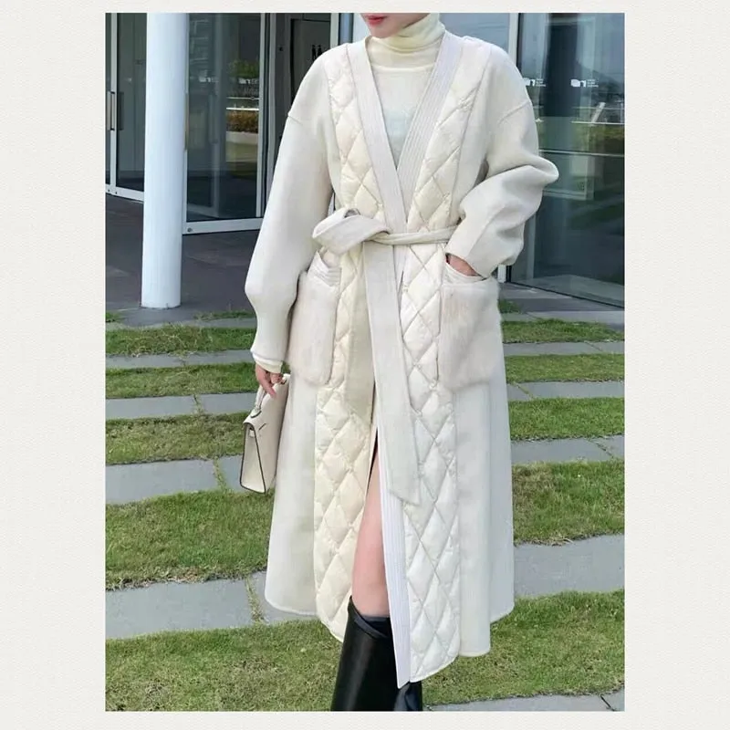 Long Natural Down Fur Coat