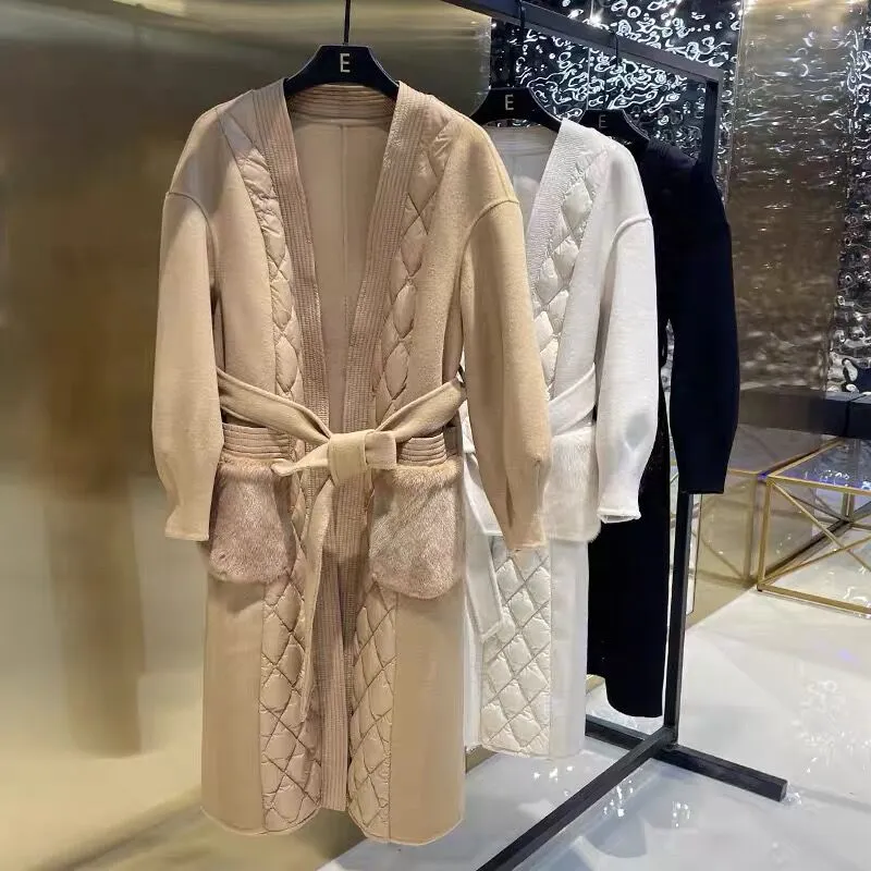 Long Natural Down Fur Coat