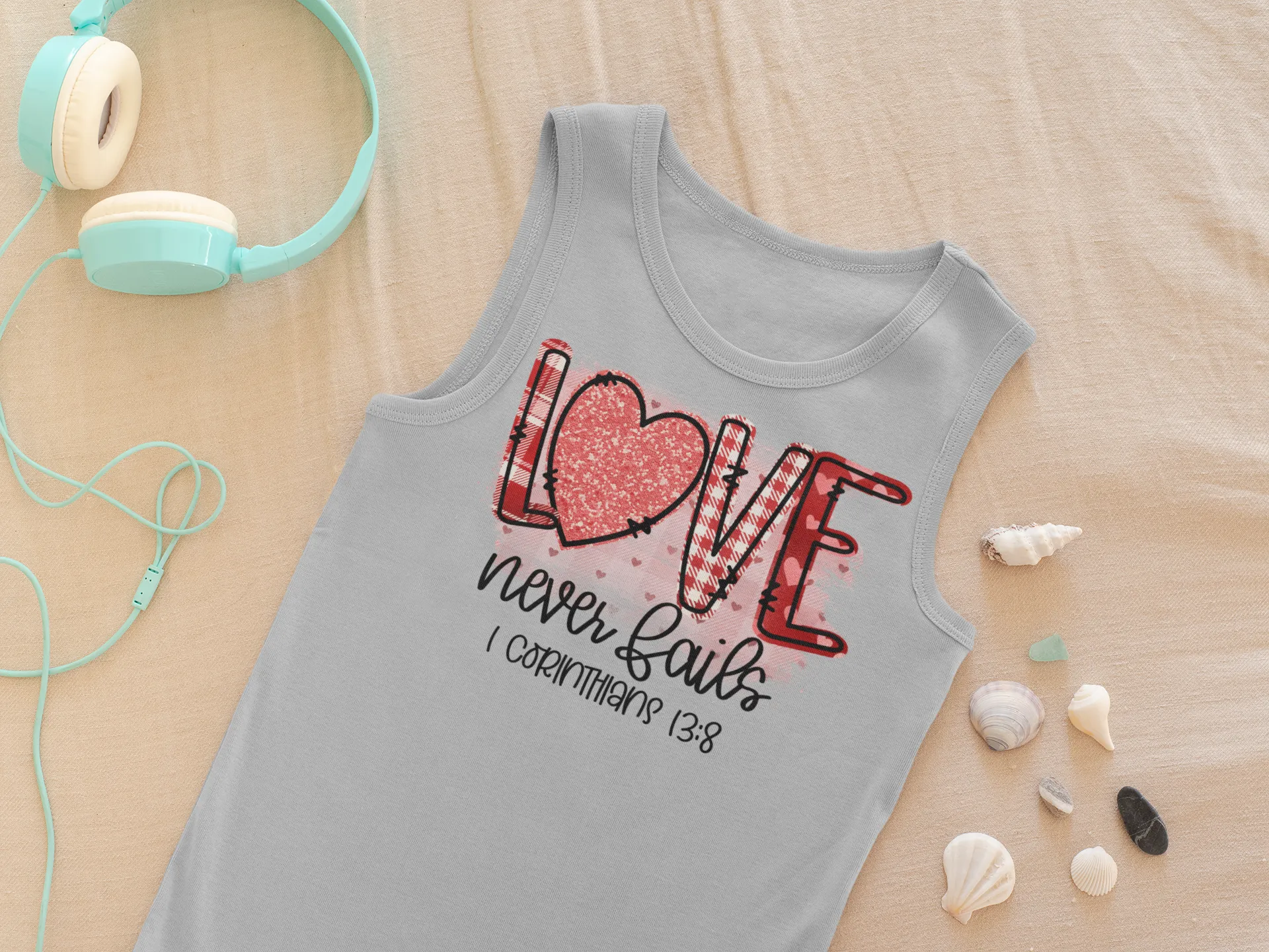 Love Never Dies – Faith-Inspired Graphic Tank Top