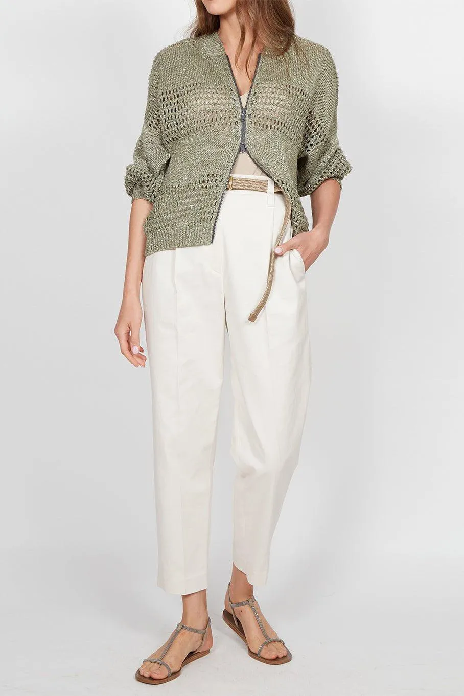 Pailette Knit Bomber