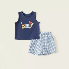 Party Pup Sleeveless Gingham Summer Set
