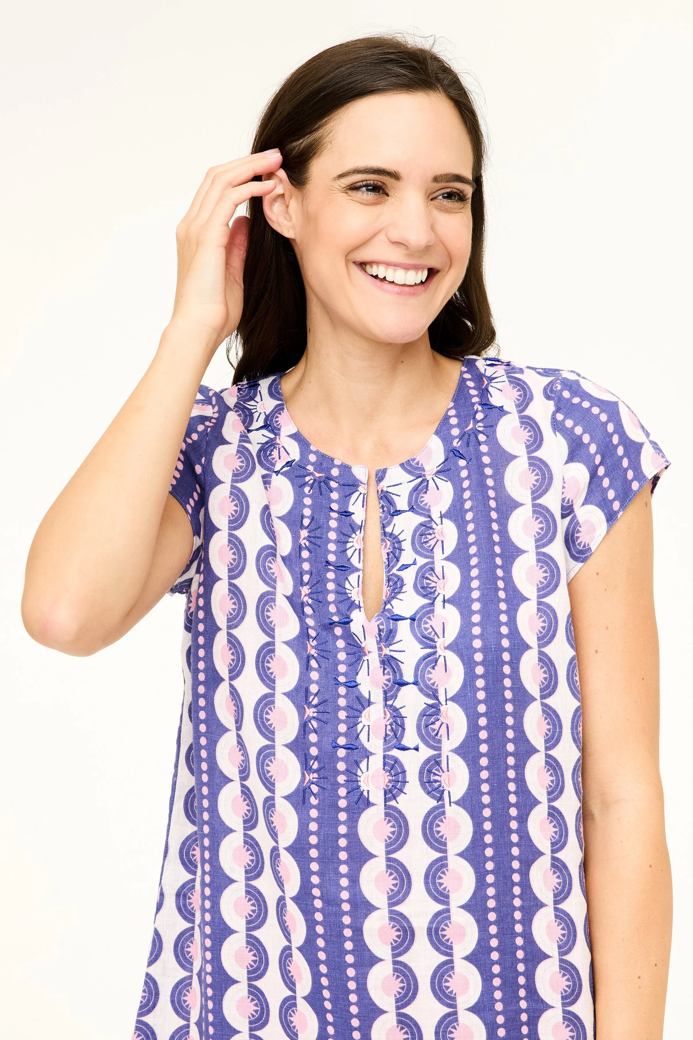 Rachel Dress - Skipper Blue Pineapple