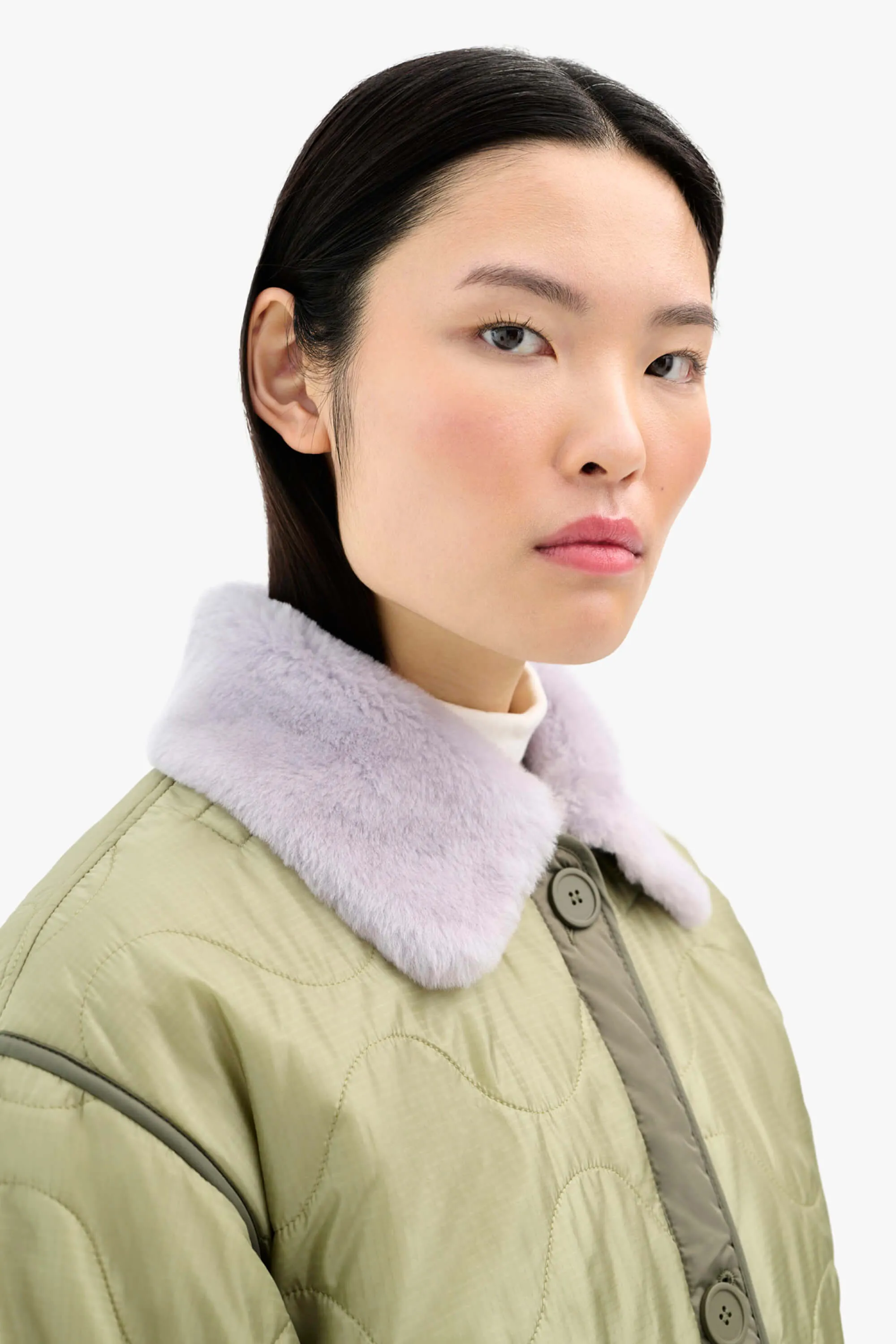 Shearling Collar - Heather