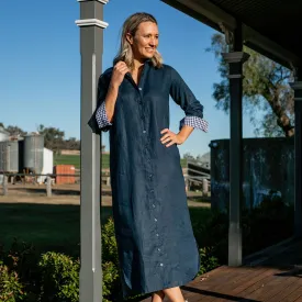 Stevie Dress - Navy / Gingham
