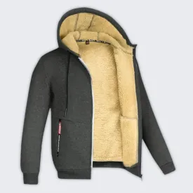 Stylish Men's Fleece-Lined Winter Hooded Jacket for Comfort
